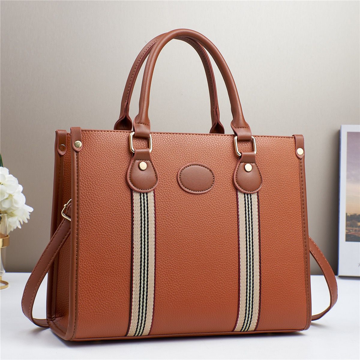 Ladies Hand Bag with Long Belt