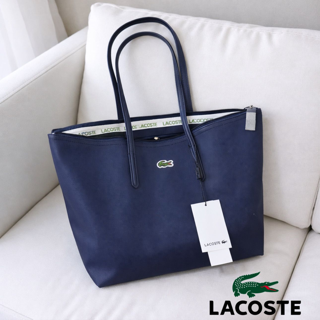 Lacoste Large Zip Tote Bag