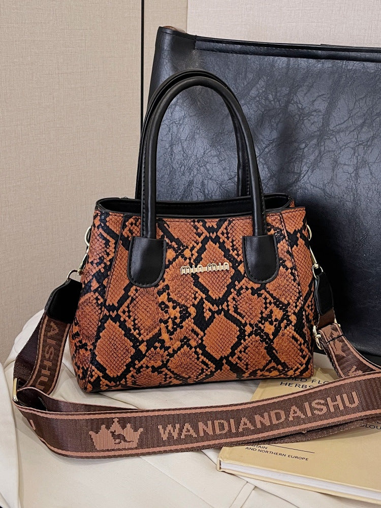 Min Min Croco Double zipper  Sling Bag with Broad Belt